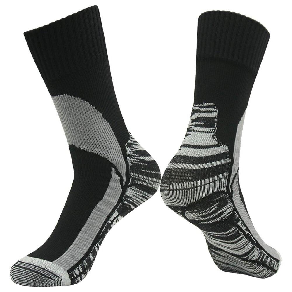 Waterproof & Windproof Socks Unisex Mid-Calf Black/Gray Color
